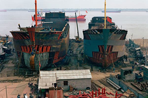 Ships at the Chittagong ship breaking yard