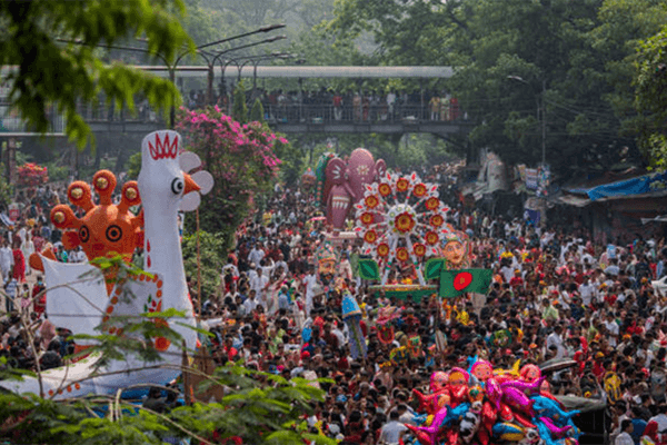 A colorful festival celebration in Bangladesh
